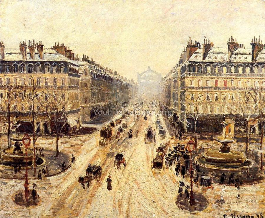 Avenue de l'Opera, Snow Effect - 卡米耶·毕沙罗